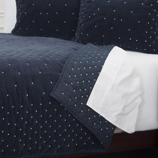 Indigo Polka Dots King Quilt
