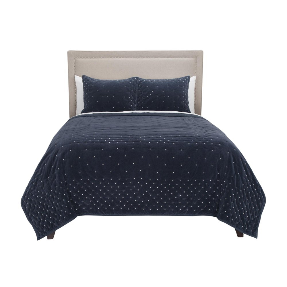 Indigo Polka Dots Queen Quilt