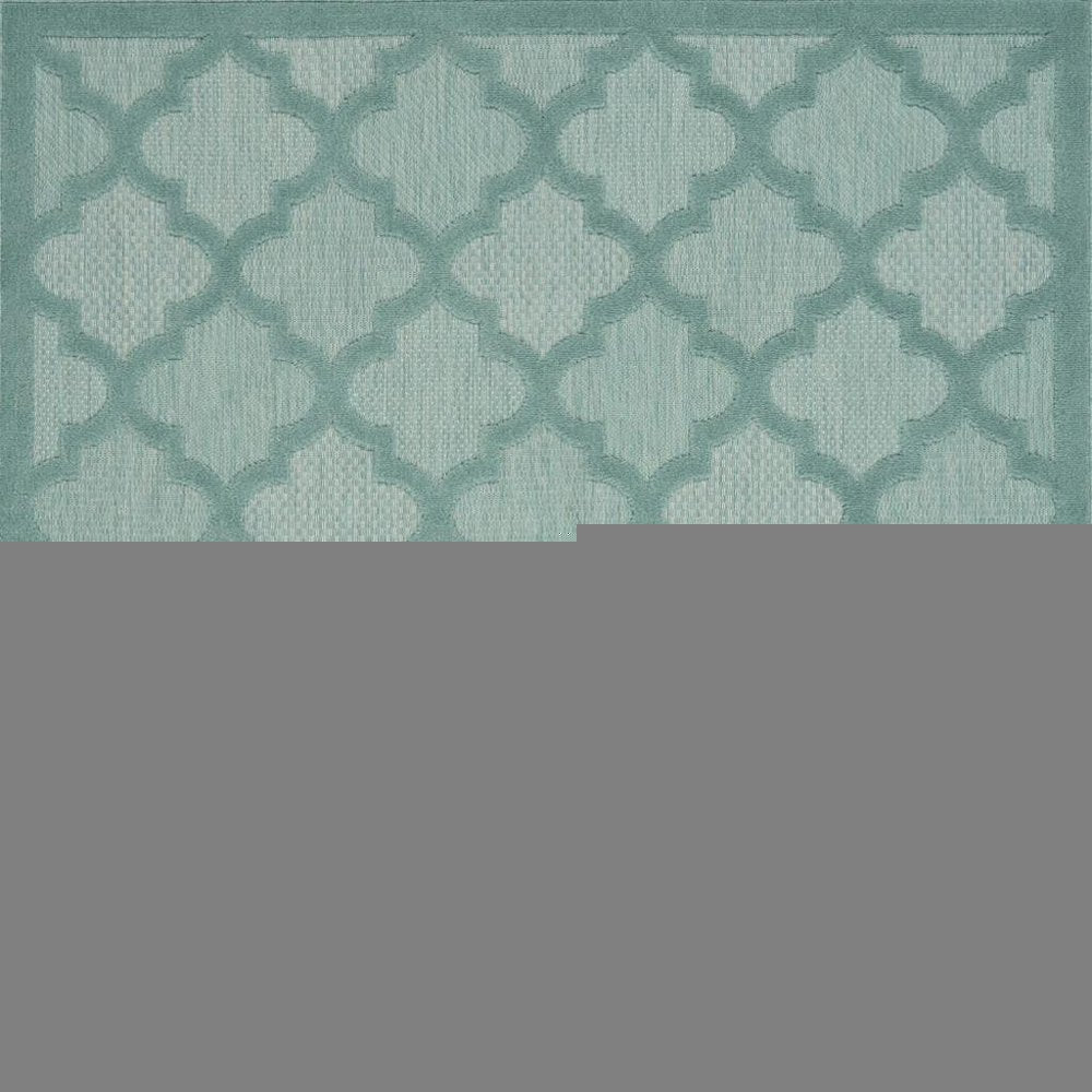 4' X 6' Aqua Indoor Outdoor Area Rug