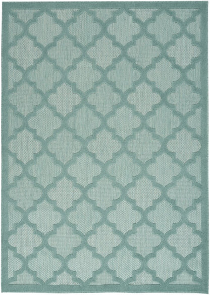 5' X 7' Aqua Indoor Outdoor Area Rug