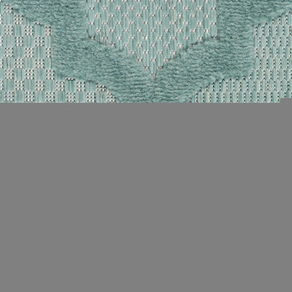 5' X 7' Aqua Indoor Outdoor Area Rug