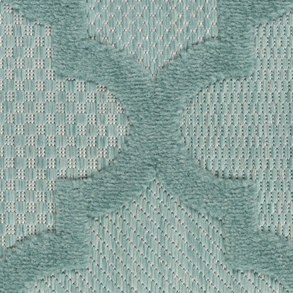 5' X 7' Aqua Indoor Outdoor Area Rug