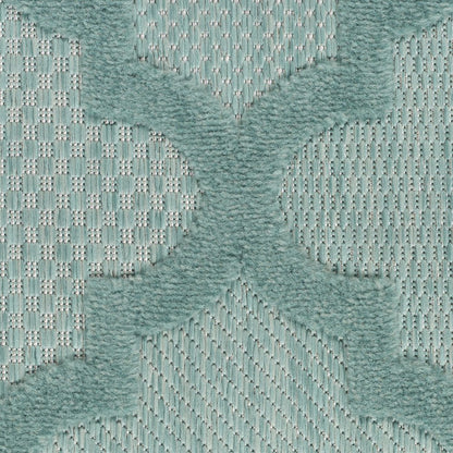 5' X 7' Aqua Indoor Outdoor Area Rug