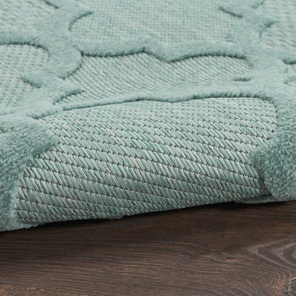 5' X 7' Aqua Indoor Outdoor Area Rug