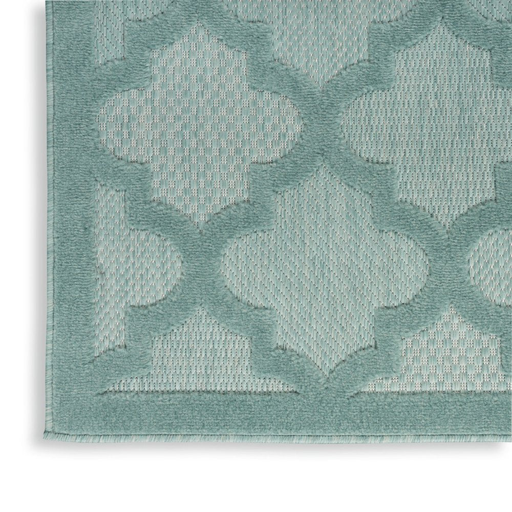 5' X 7' Aqua Indoor Outdoor Area Rug