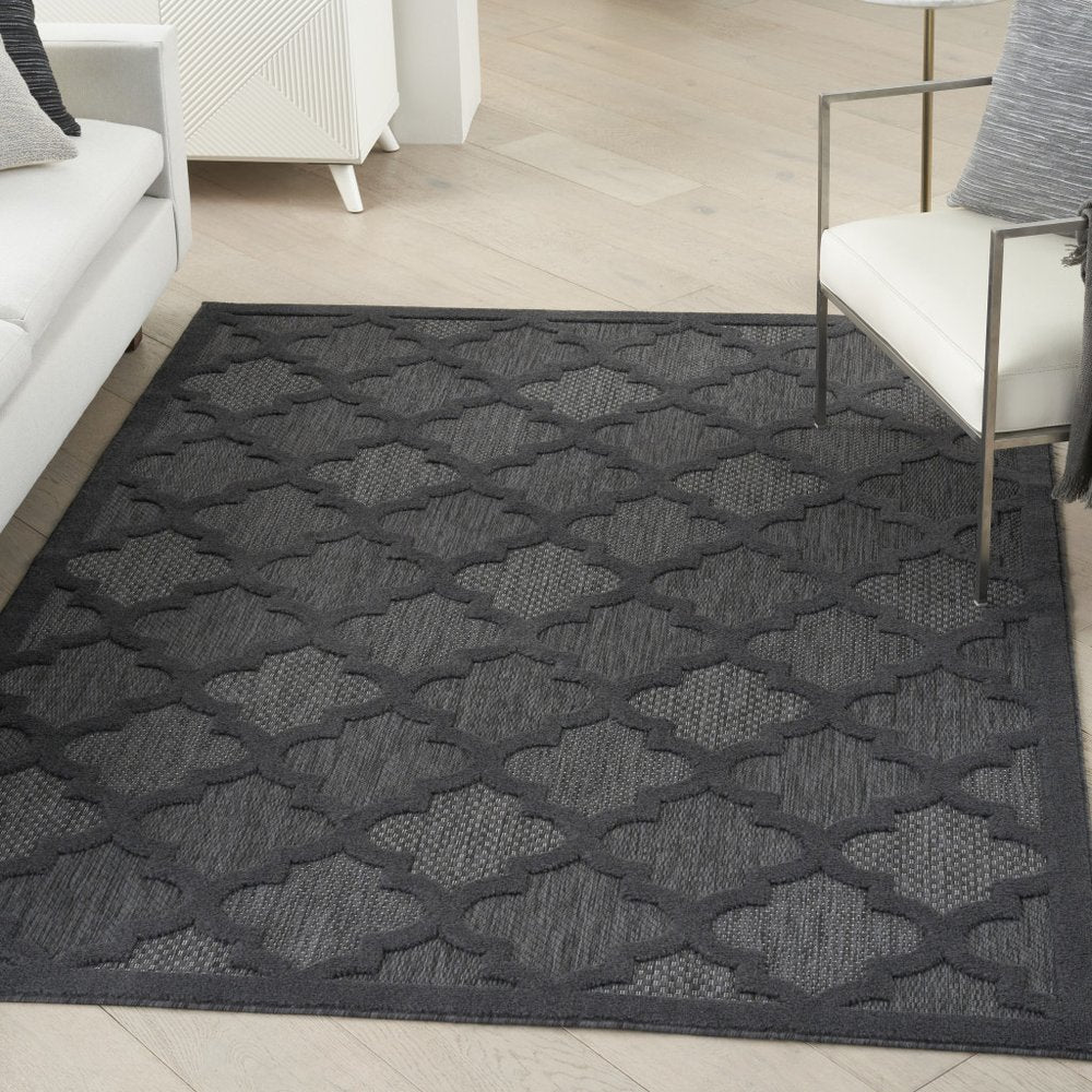 4' X 6' Charcoal Indoor Outdoor Area Rug