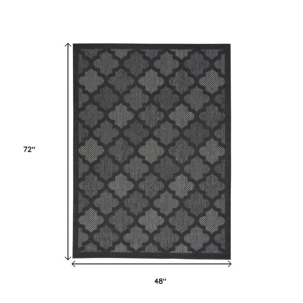 4' X 6' Charcoal Indoor Outdoor Area Rug