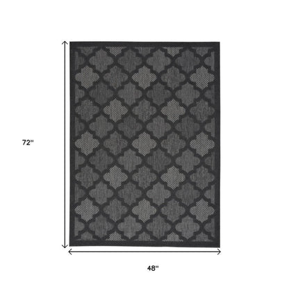 4' X 6' Charcoal Indoor Outdoor Area Rug