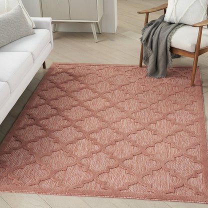 4' X 6' Coral Indoor Outdoor Area Rug
