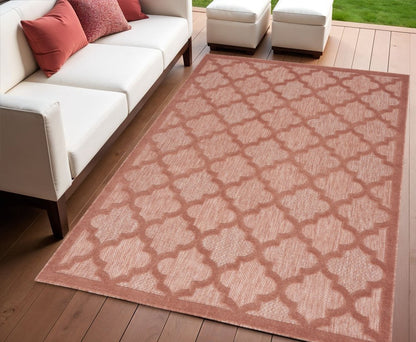 4' X 6' Coral Indoor Outdoor Area Rug