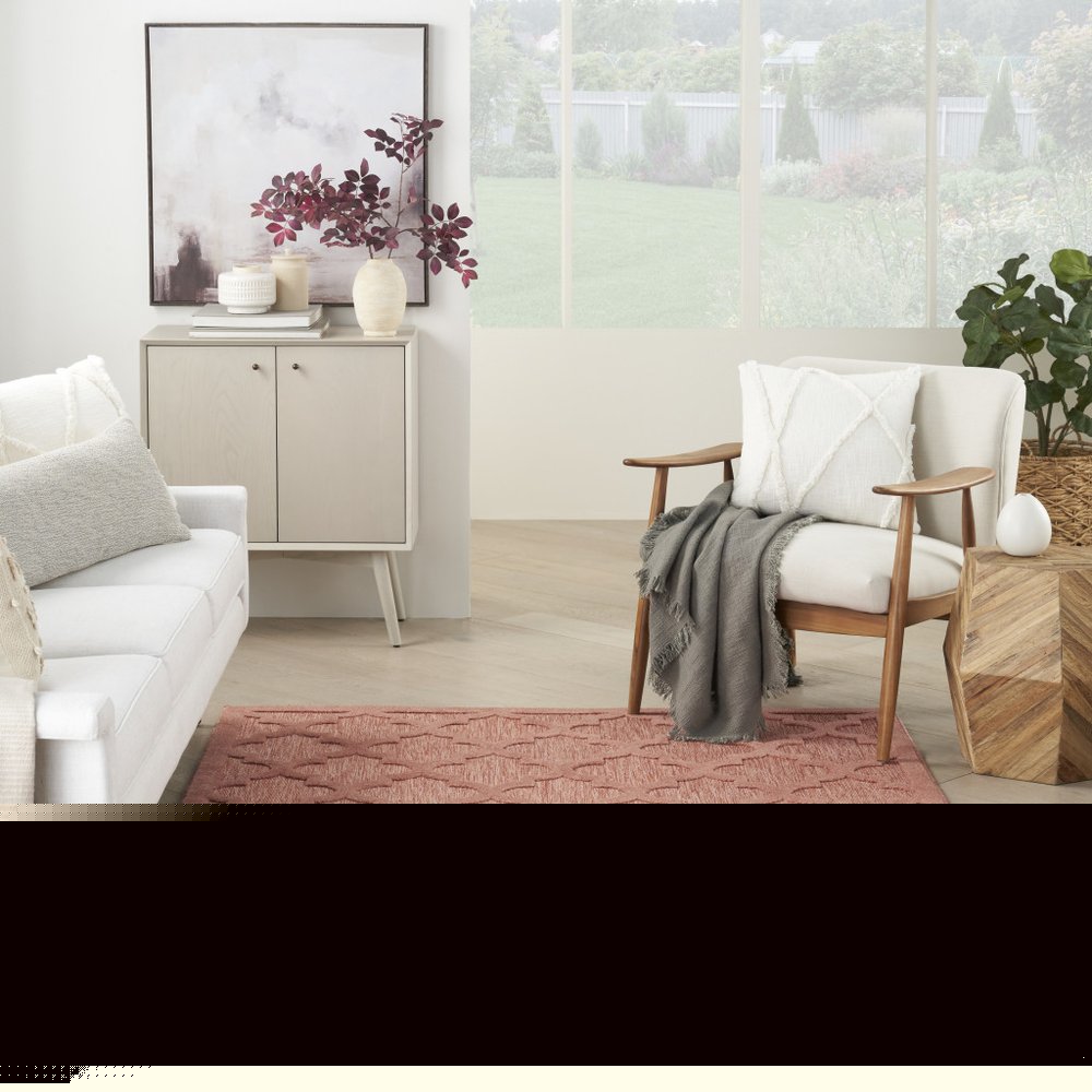 4' X 6' Coral Indoor Outdoor Area Rug