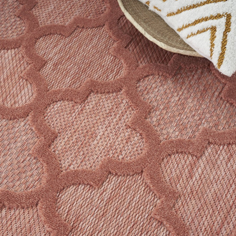 5' X 7' Coral Indoor Outdoor Area Rug