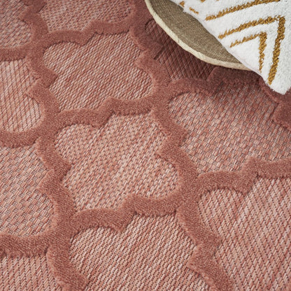 5' X 7' Coral Indoor Outdoor Area Rug