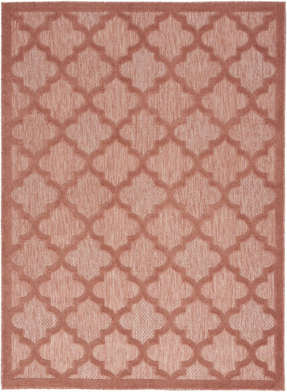 5' X 7' Coral Indoor Outdoor Area Rug