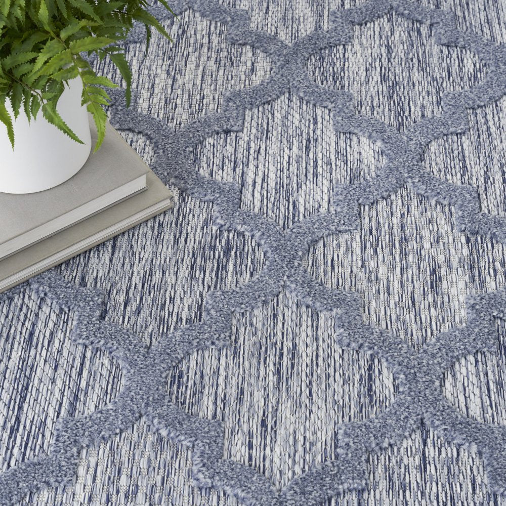 4' X 6' Denim Blue Indoor Outdoor Area Rug