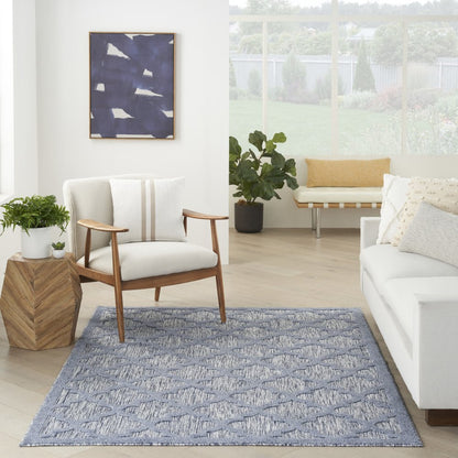 4' X 6' Denim Blue Indoor Outdoor Area Rug