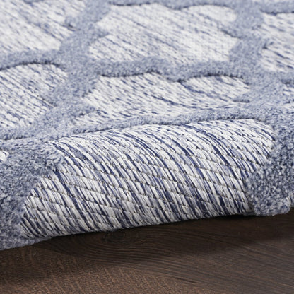 5' X 7' Denim Blue Indoor Outdoor Area Rug