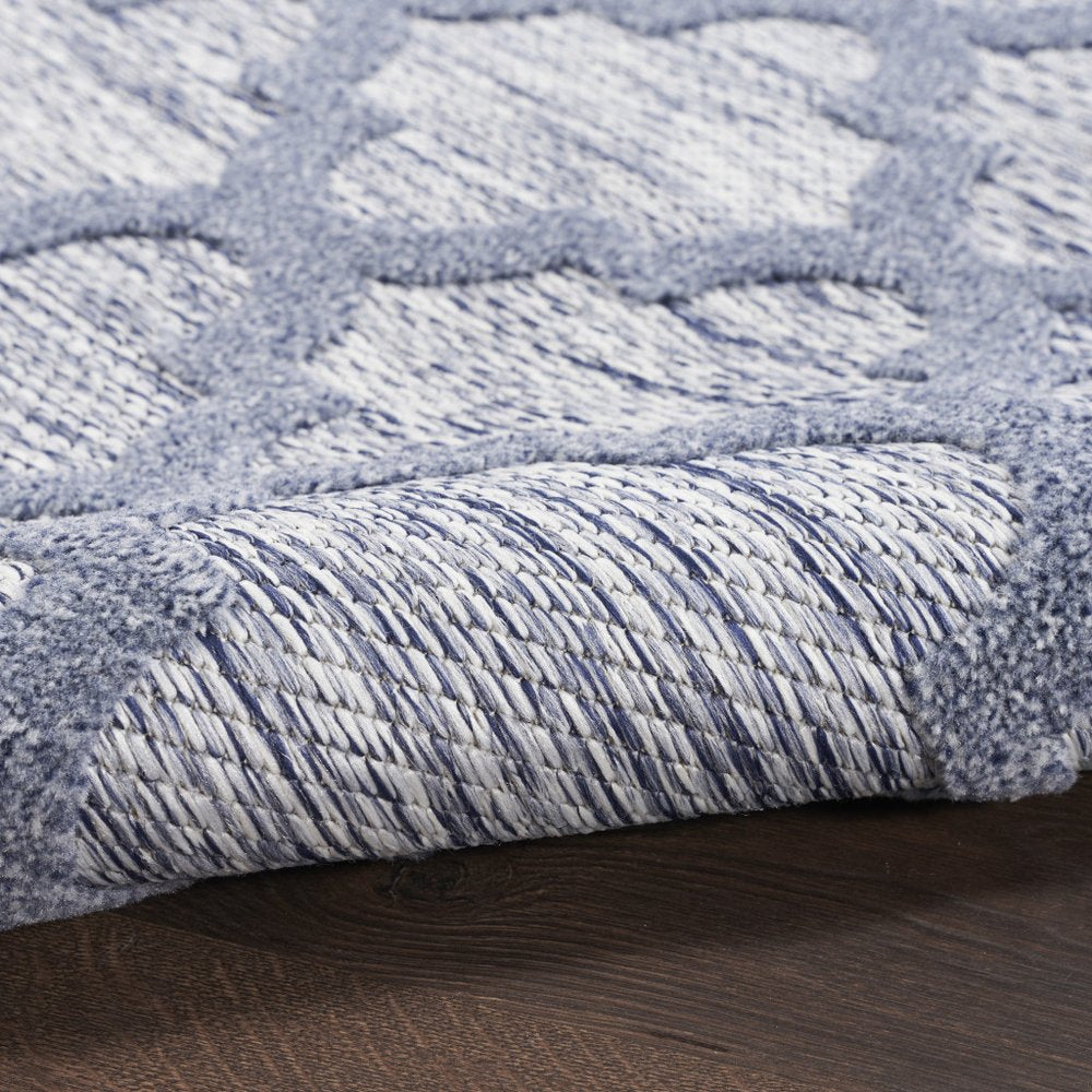 5' X 7' Denim Blue Indoor Outdoor Area Rug