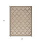 4' X 6' Beige Indoor Outdoor Area Rug