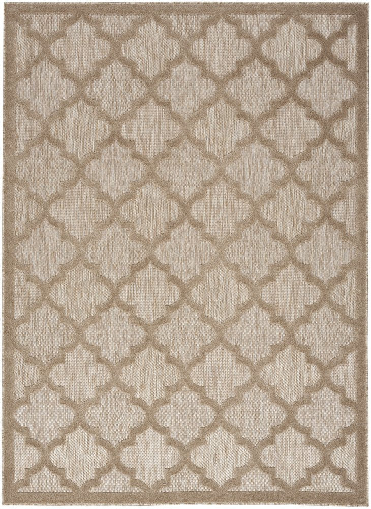 5' X 7' Beige Indoor Outdoor Area Rug