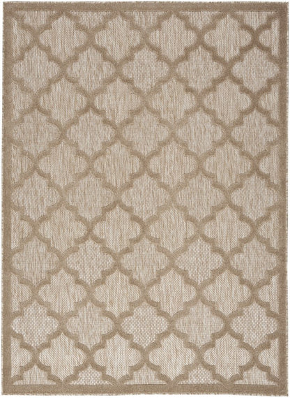 5' X 7' Beige Indoor Outdoor Area Rug