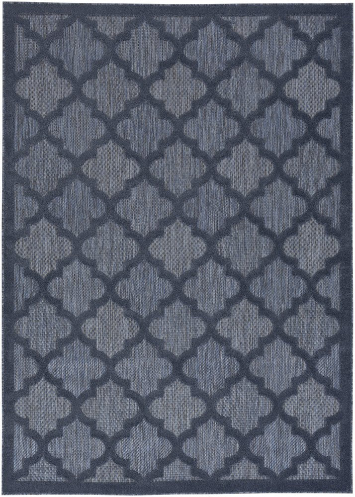 4' X 6' Blue Indoor Outdoor Area Rug