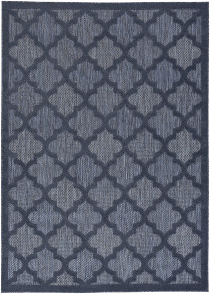 5' X 7' Blue Indoor Outdoor Area Rug