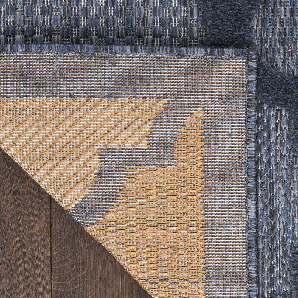 5' X 7' Blue Indoor Outdoor Area Rug