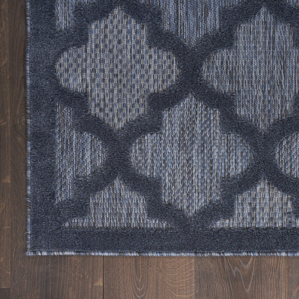 5' X 7' Blue Indoor Outdoor Area Rug