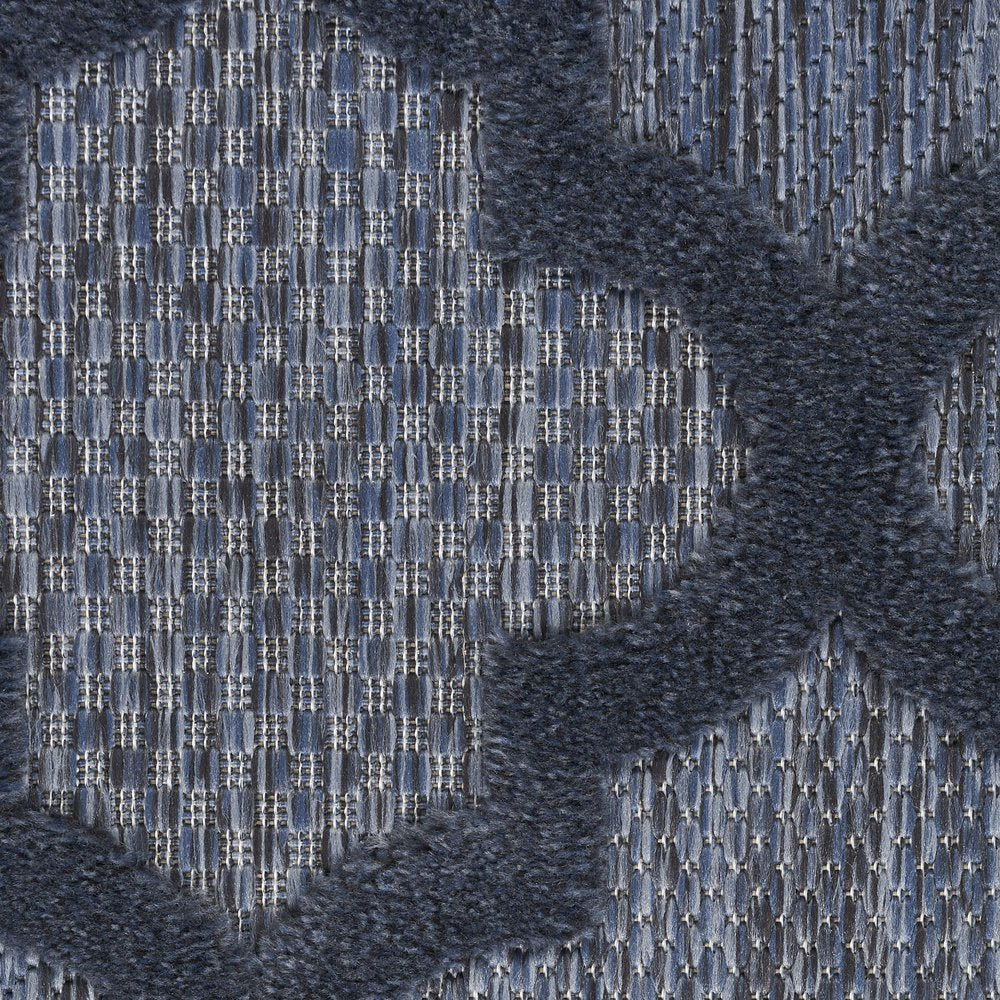 5' X 7' Blue Indoor Outdoor Area Rug