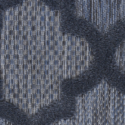 5' X 7' Blue Indoor Outdoor Area Rug
