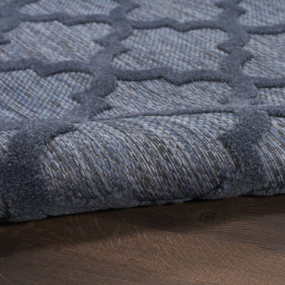 5' X 7' Blue Indoor Outdoor Area Rug