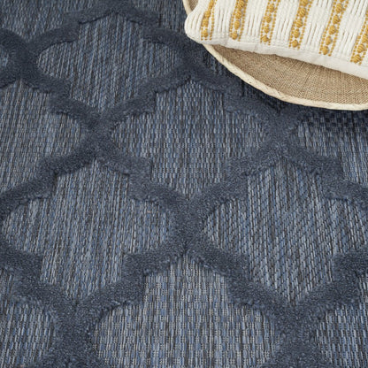 5' X 7' Blue Indoor Outdoor Area Rug