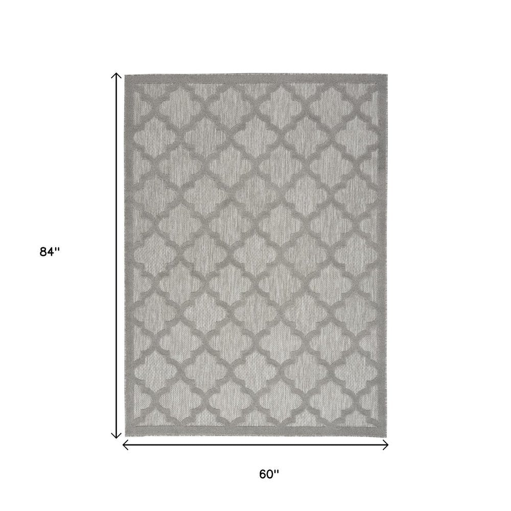 5' X 7' Gray Indoor Outdoor Area Rug