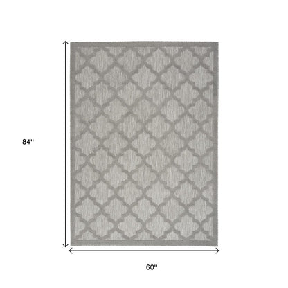 5' X 7' Gray Indoor Outdoor Area Rug