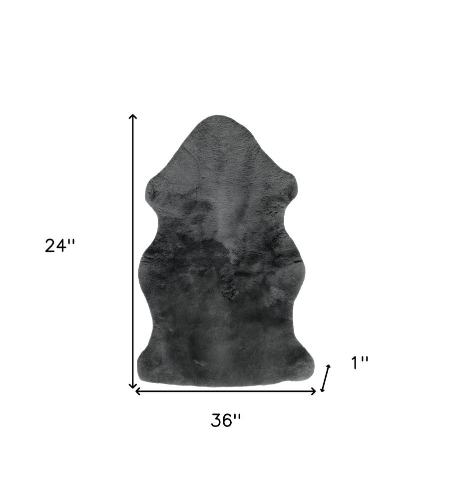 36" X 24" Charcoal Faux Fur Throw Blanket