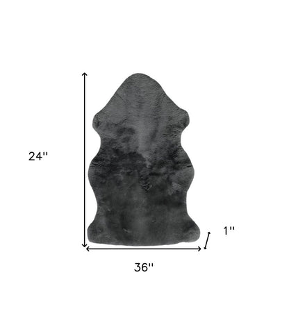 36" X 24" Charcoal Faux Fur Throw Blanket