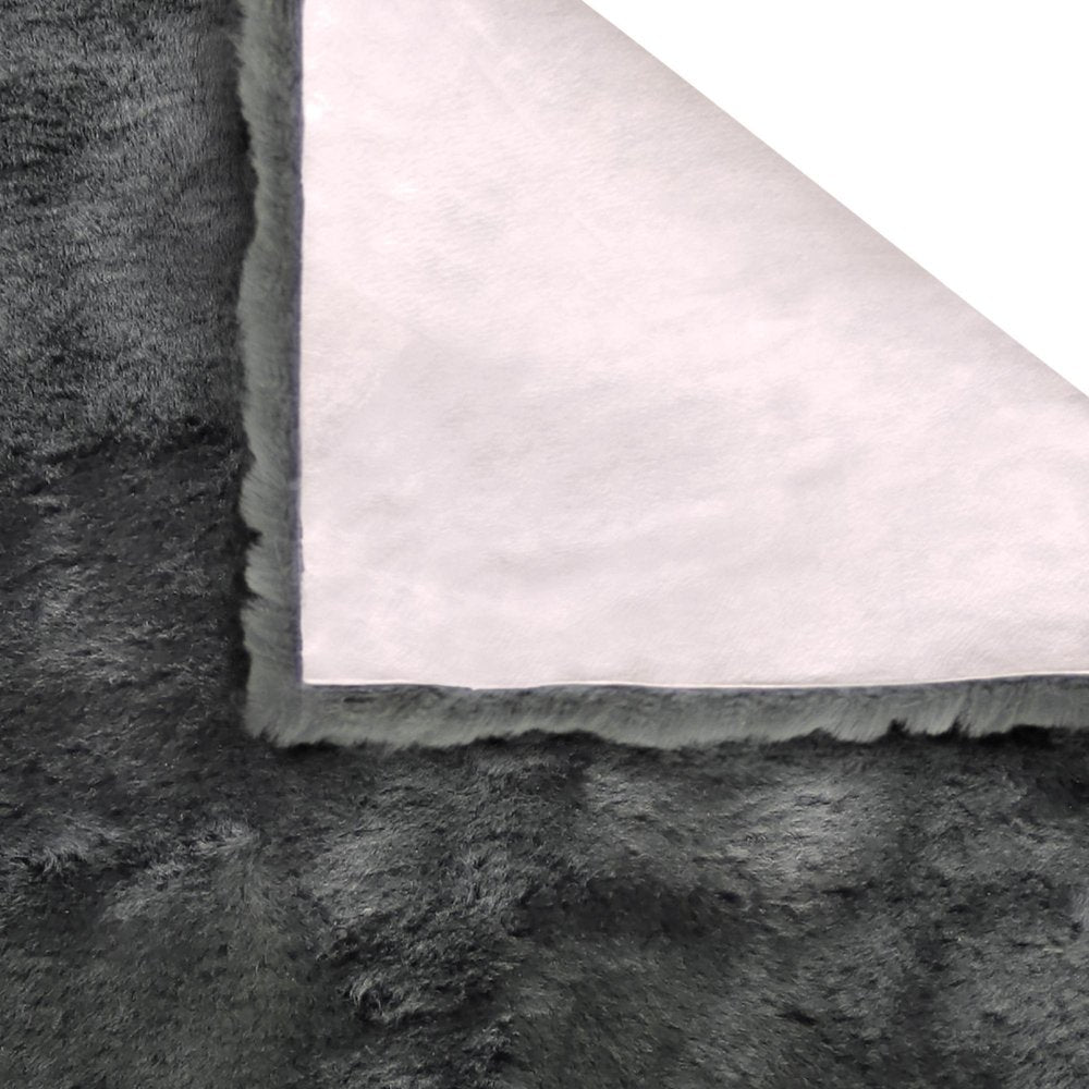 36" X 24" Charcoal Faux Fur Throw Blanket