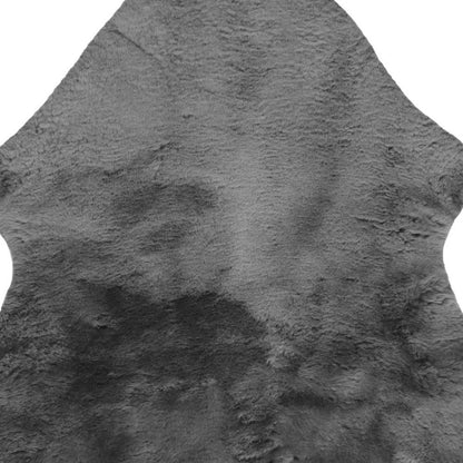 Charcoal Plain Weave Faux Fur Solid Color Throw