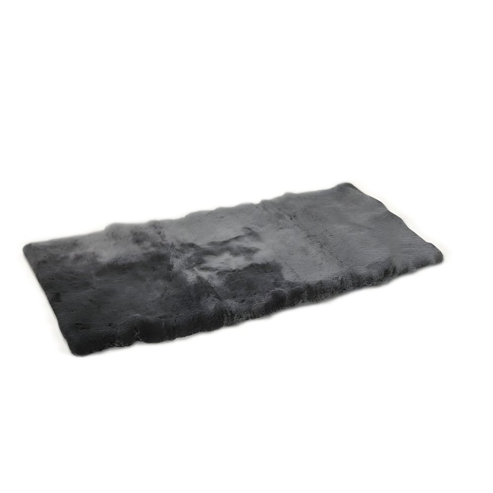 60" X 30" Charcoal Sheepskin Throw Blanket