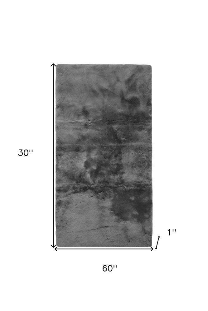 60" X 30" Charcoal Sheepskin Throw Blanket