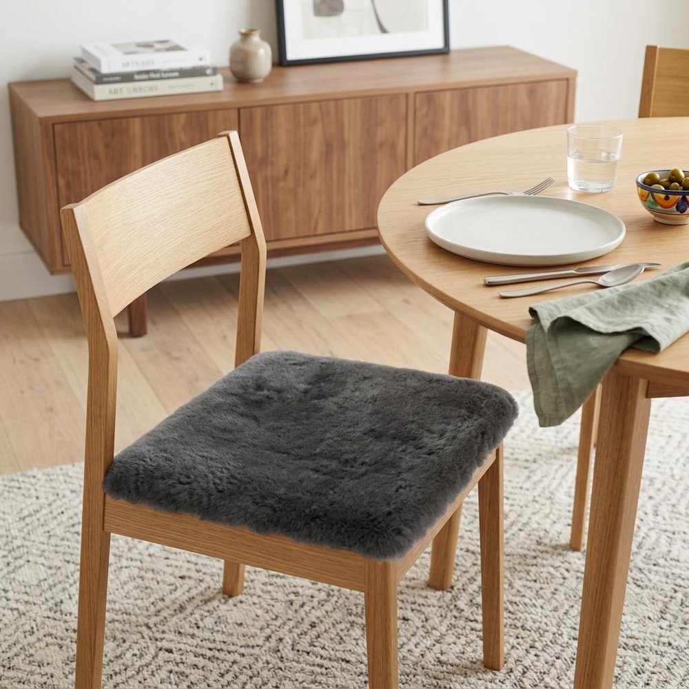 17" Charcoal Medical Sheepskin Chair Pad