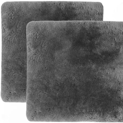 Set Of Two 17" X 17" Charcoal Linen Solid Color Dining Chair Pad