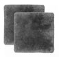 Set Of Two 17" X 17" Charcoal Linen Solid Color Dining Chair Pad