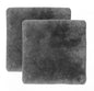 Set Of Two 17" X 17" Charcoal Linen Solid Color Dining Chair Pad