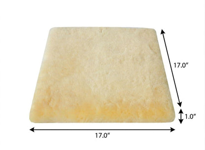 Set Of Two 17" X 17" Cornsilk Linen Solid Color Dining Chair Pad
