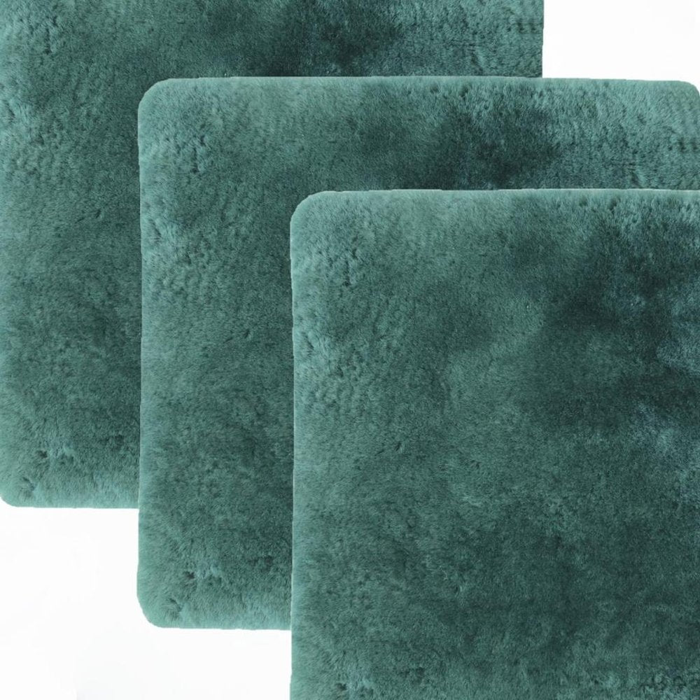Set Of Four 17" X 17" Emerald Linen Solid Color Dining Chair Pad