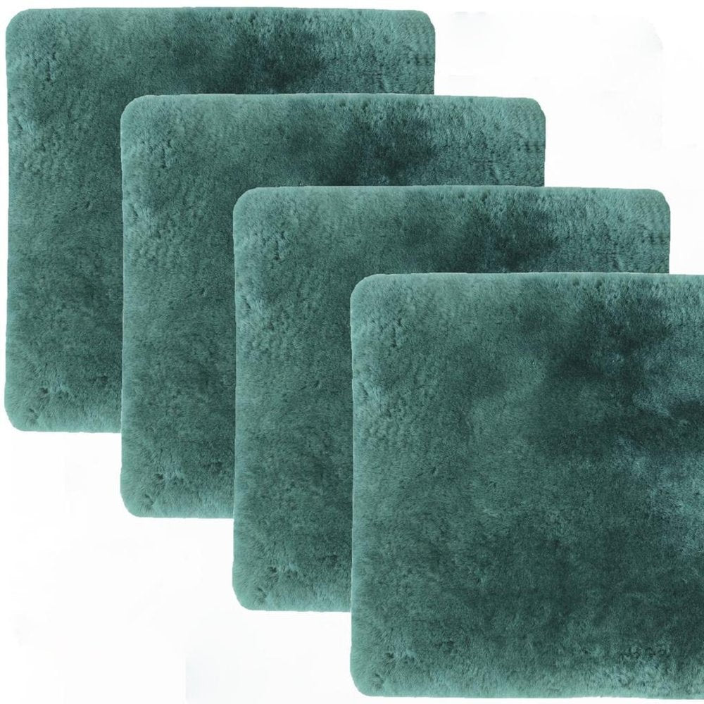 Set Of Four 17" X 17" Emerald Linen Solid Color Dining Chair Pad