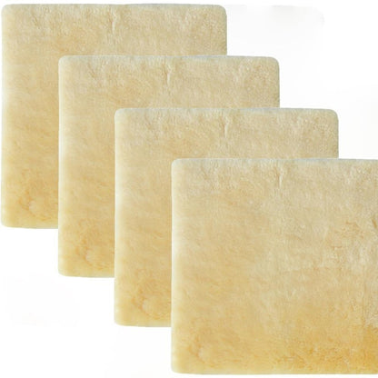 Set Of Four 17" X 17" Cornsilk Linen Solid Color Dining Chair Pad