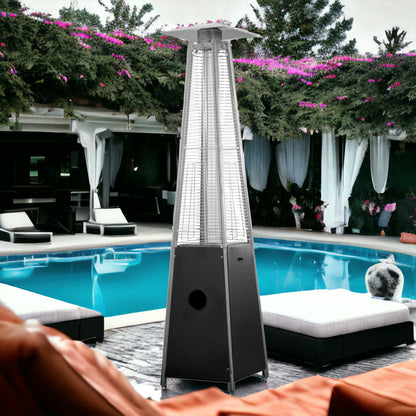 41000 BTU Black Steel Propane Triangular Pyramid Standing Patio Heater